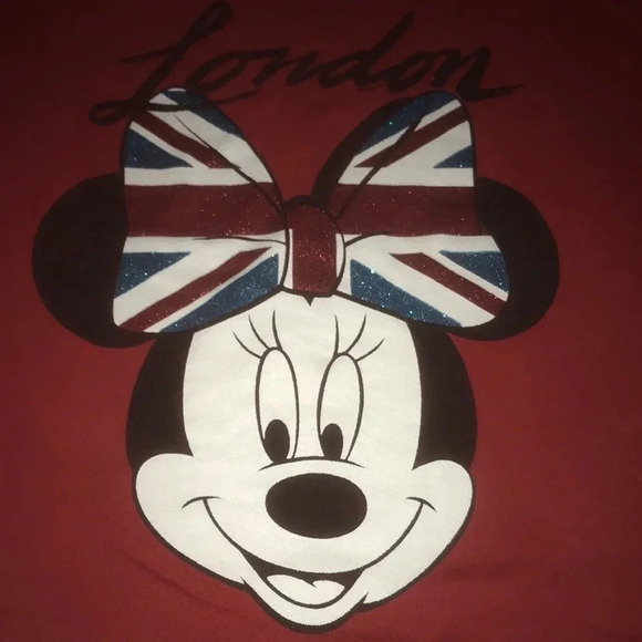 DISNEY X FOREVER 21 London Minnie mouse red long sleeve oversized size SP - Picture 3 of 8